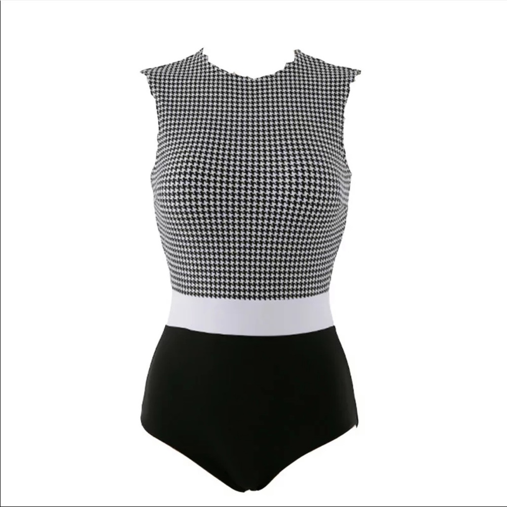 One Piece Plaid Push Up Swimsuit